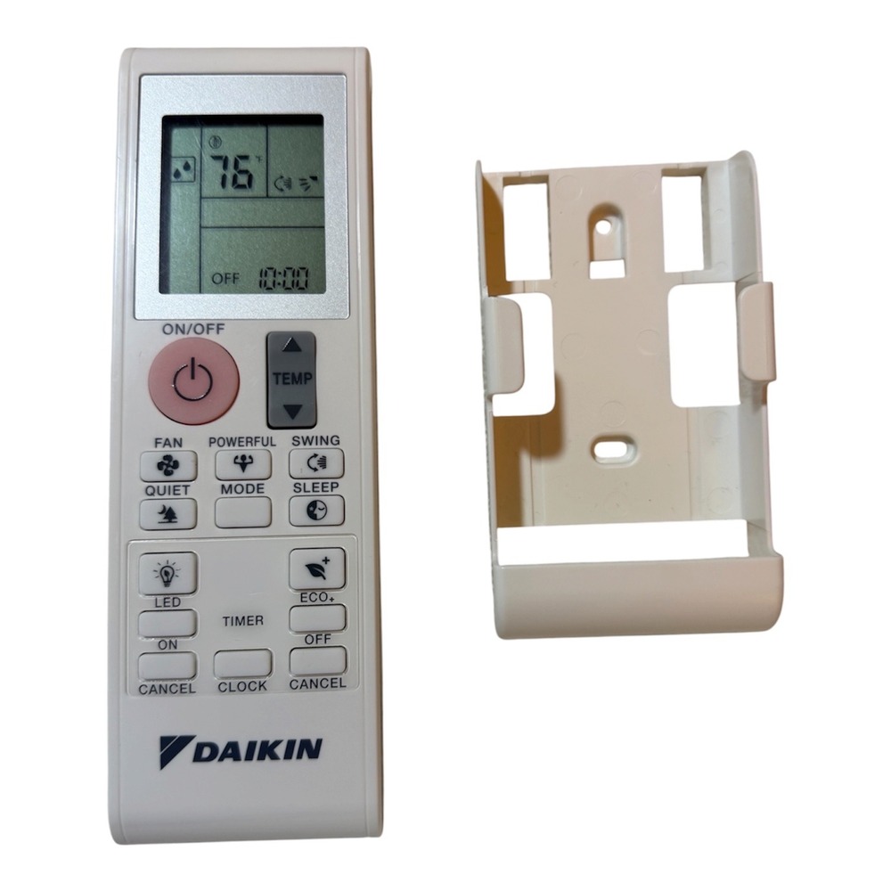 Daikin AC Remote Control 3P605270-1 White with Wall Mount Holder Backlit LCD